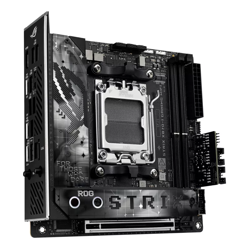 Motherboard ASUS ROG STRIX X870-I GAMING WIFI mini ITX · AMD X870 · Socket AM5 · DDR5 · 2 DIMM · Wi‑Fi 7 · Bluetooth 5.4