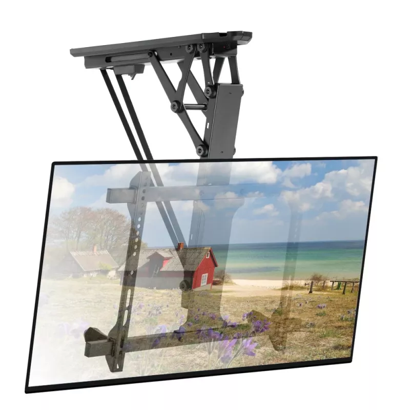 Techly Motorized Swivel Ceiling TV Mount Smart Home Integration for TVs from 32-70 inch