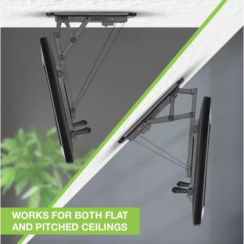 Techly Motorized Swivel Ceiling TV Mount Smart Home Integration for TVs from 32-70 inch