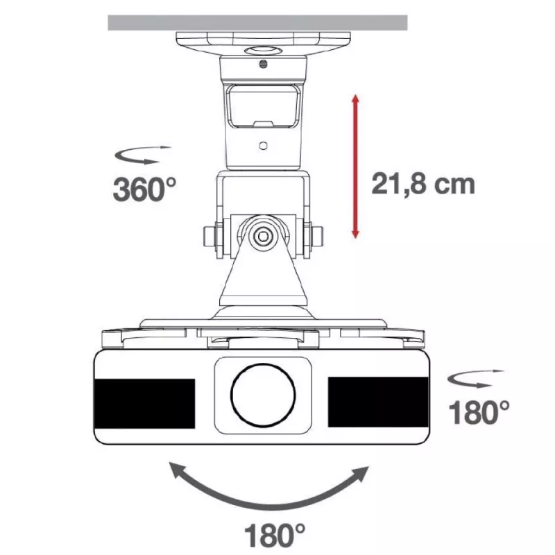 Techly Universal Ceiling Bracket for Projector, Black ICA-PM 100BK