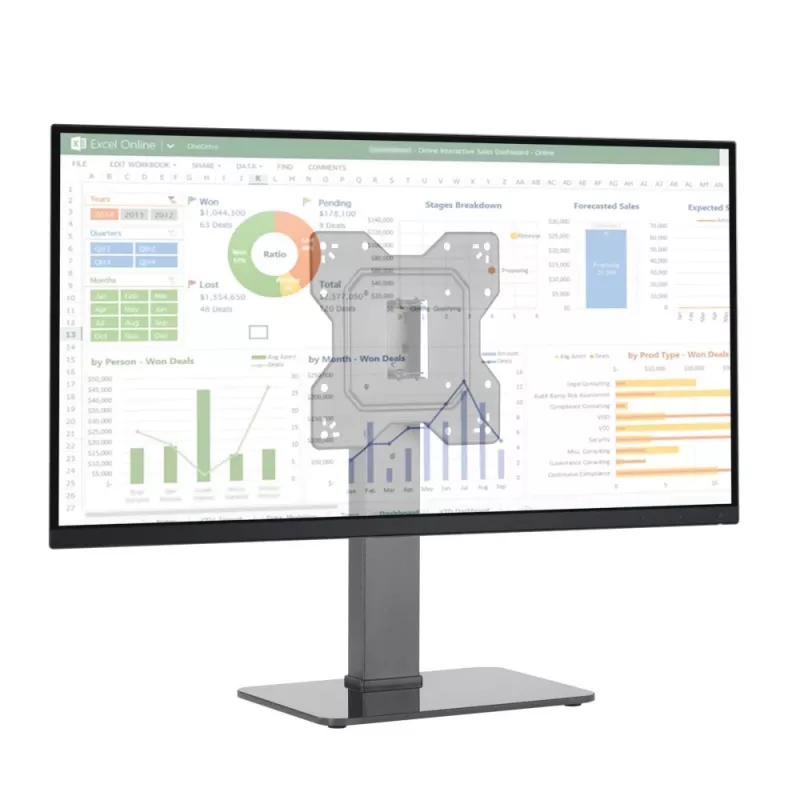 Techly ICA-LCD 323S monitor mount / stand 109.2 cm (43 inch) Desk Black