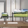 Techly ICA-LCD 174NB Desk Monitor Mount with Laptop Shelf, 13-32 inch (33-81.3 cm), 8 kg, Laptop 12-17 inch, VESA 75x75/100x100, Black
