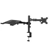 Techly ICA-LCD 174NB Desk Monitor Mount with Laptop Shelf, 13-32 inch (33-81.3 cm), 8 kg, Laptop 12-17 inch, VESA 75x75/100x100, Black