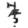 Techly ICA-LCD 174NB Desk Monitor Mount with Laptop Shelf, 13-32 inch (33-81.3 cm), 8 kg, Laptop 12-17 inch, VESA 75x75/100x100, Black