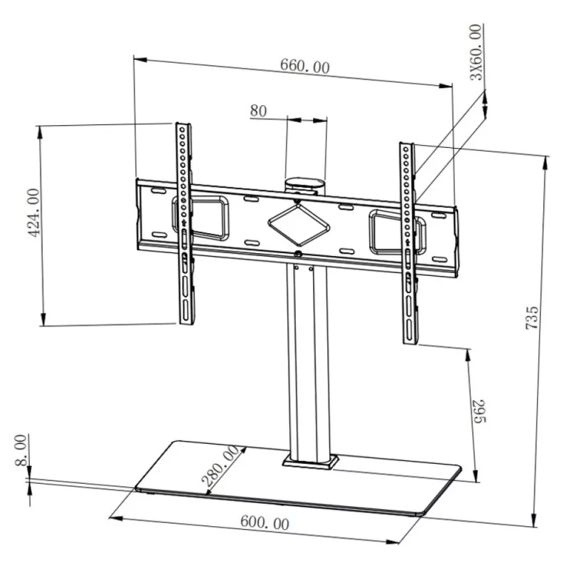 Techly ICA-LCD S07L TV mount/stand 165.1 cm (65 inch) Black