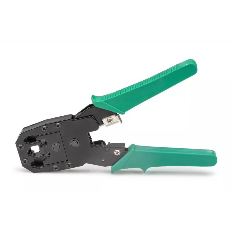 DIGITUS Network Tool Set - LAN Tester Crimping Tool Cut and Stripping Tool Punch Down Tool Bag 12 pcs