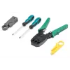 DIGITUS Network Tool Set - LAN Tester Crimping Tool Cut and Stripping Tool Punch Down Tool Bag 12 pcs