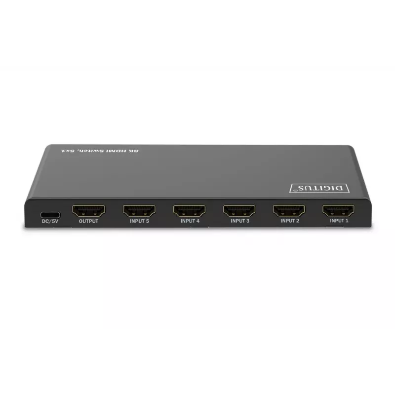DIGITUS 5x1 HDMI Switch. 8K/60Hz (4:4:4). HDR. HDCP2.3