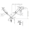 Techly ICA-LCD 462B Desk Monitor Arm, Gas Spring, 17-32 inch (43.2-81.3 cm), 9 kg, VESA 75x75/100x100, Black