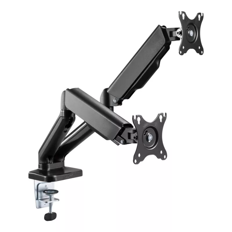 Techly ICA-LCD 462B Desk Monitor Arm, Gas Spring, 17-32 inch (43.2-81.3 cm), 9 kg, VESA 75x75/100x100, Black