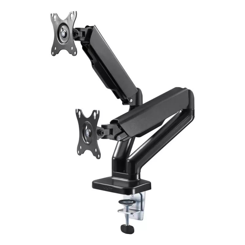 Techly ICA-LCD 462B Desk Monitor Arm, Gas Spring, 17-32 inch (43.2-81.3 cm), 9 kg, VESA 75x75/100x100, Black