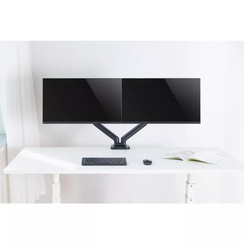 Techly ICA-LCD 462B Desk Monitor Arm, Gas Spring, 17-32 inch (43.2-81.3 cm), 9 kg, VESA 75x75/100x100, Black