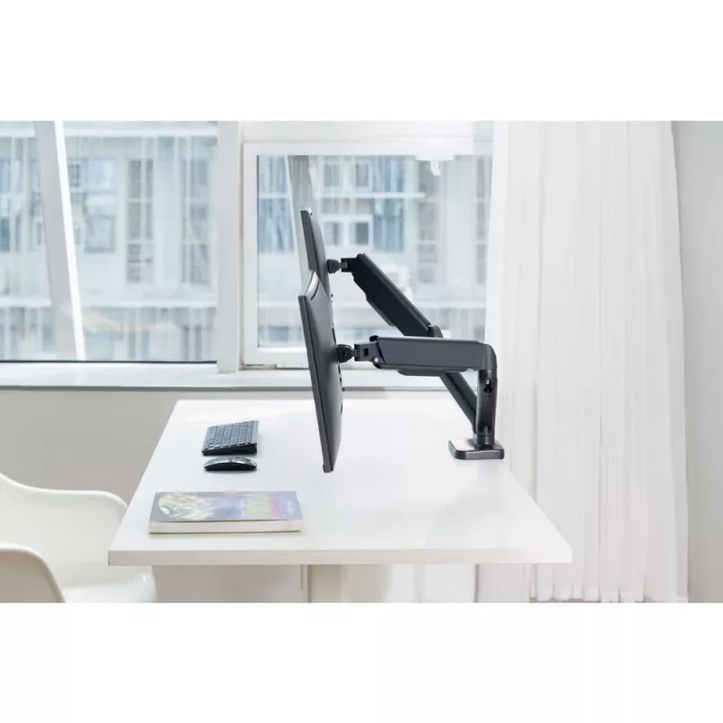 Techly ICA-LCD 462B Desk Monitor Arm, Gas Spring, 17-32 inch (43.2-81.3 cm), 9 kg, VESA 75x75/100x100, Black