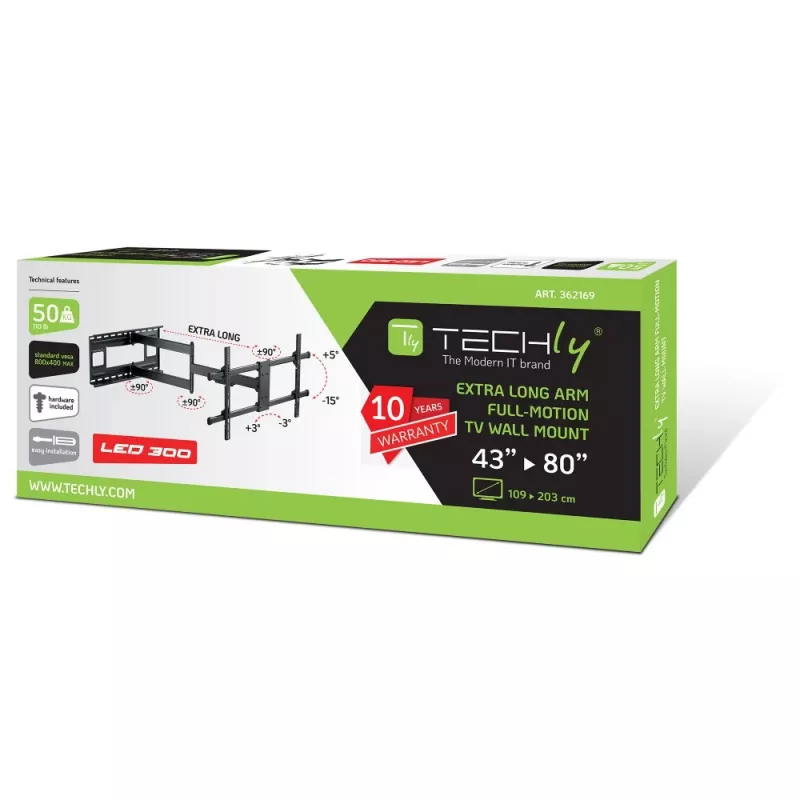 Techly ICA-PLB 490 TV mount/stand 2.03 m (80 inch) Black