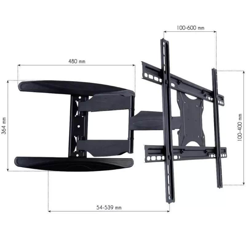 Techly 40-65 Ultra Slim Full Motion LCD TV Wall Mount Bracket Black” ICA-PLB 171L