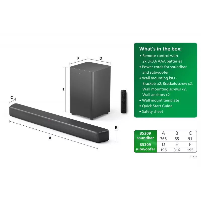 Soundbar speaker Philips TAB5309/10 120 W