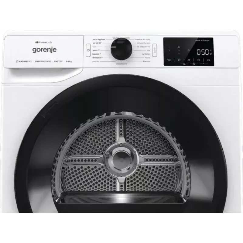 Tumble dryer Gorenje DPNE83GNLWIFI/PL 8 kg, heat pump, WiFi, A+++ energy class, white