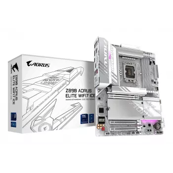 GIGABYTE Z890 AORUS ELITE WIFI7 ICE Motherboard - Supports Intel Core Ultra (Series 2) CPUs, 16+1+2 phases VRM, up to 8800MHz DDR5 (OC), 1xPCIe 5.0 + 3xPCIe 4.0, Wi-Fi 7, 2.5GbE LAN, Thunderbolt 4
