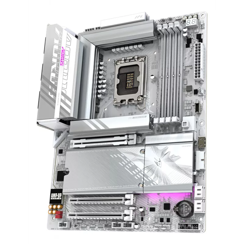 GIGABYTE Z890 AORUS ELITE WIFI7 ICE Motherboard - Supports Intel Core Ultra (Series 2) CPUs, 16+1+2 phases VRM, up to 8800MHz DDR5 (OC), 1xPCIe 5.0 + 3xPCIe 4.0, Wi-Fi 7, 2.5GbE LAN, Thunderbolt 4