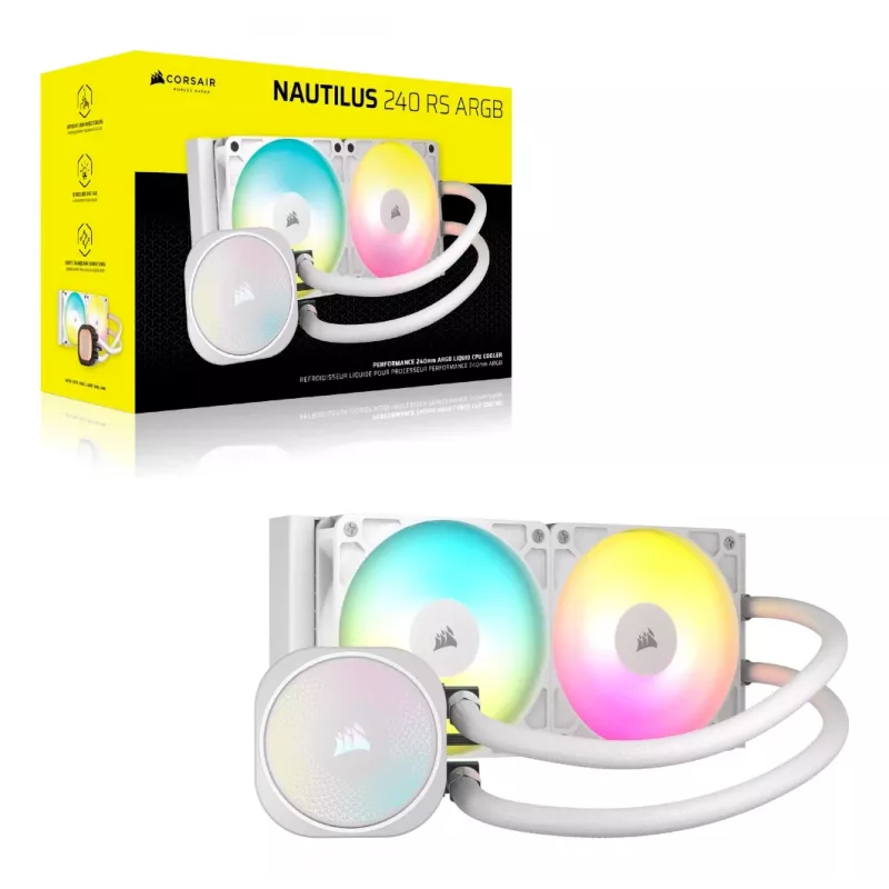 CORSAIR Nautilus 240 Rs ArGB Liquid Processor All-in-one Liquid Cooler Whit