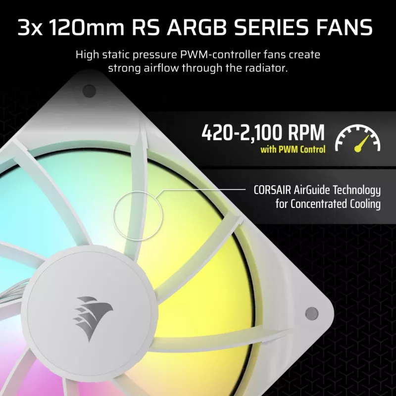 CORSAIR Nautilus 240 Rs ArGB Liquid Processor All-in-one Liquid Cooler Whit