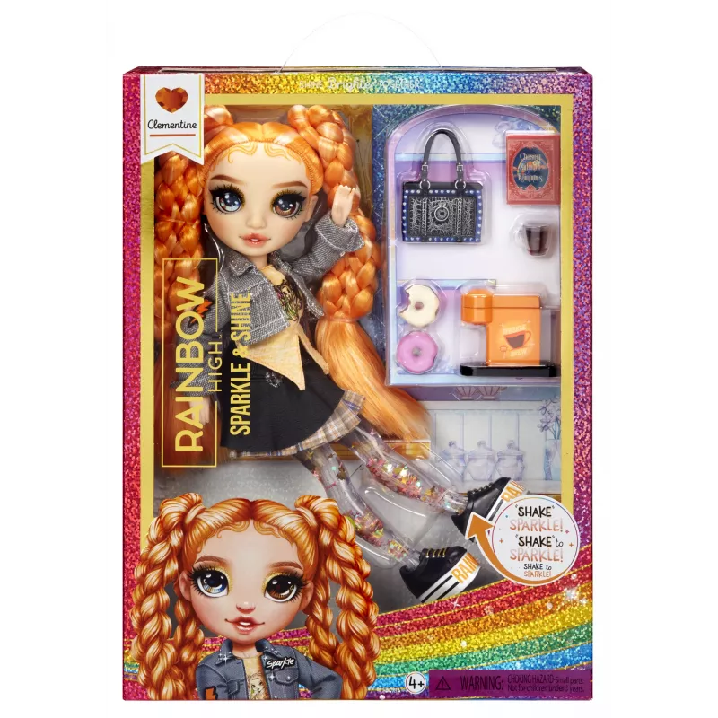 Rainbow High Sparkle & Shine Fashion Dolls- Clementine (Orange)