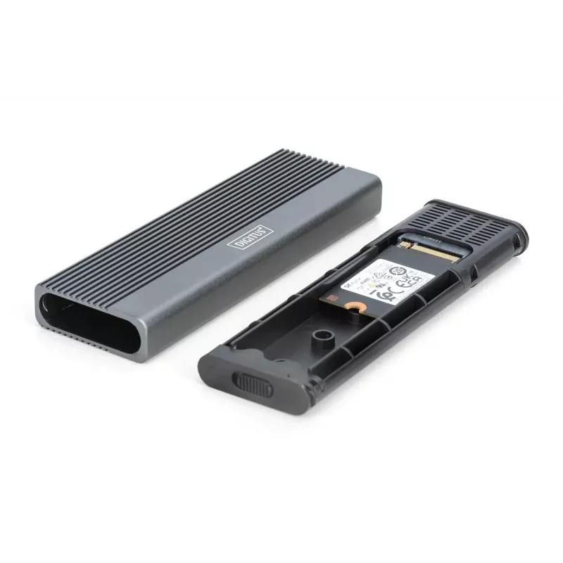DIGITUS USB hard disk enclosure - NVMe + SATA 10Gbps (NVMe) 6 Gbps (SATA) USB3.1 Gen2 aluminium toolfree