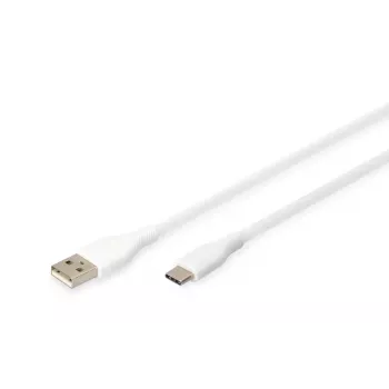 DIGITUS USB-C Silicone charging cable USB-A - USB-C USB 2.0 60W - 1m White