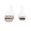 DIGITUS USB-C Silicone charging cable USB-A - USB-C USB 2.0 60W - 1m White