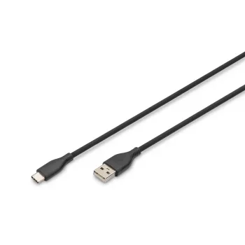 DIGITUS USB-C Silicone charging cable USB-A - USB-C USB 2.0 60W - 2m black