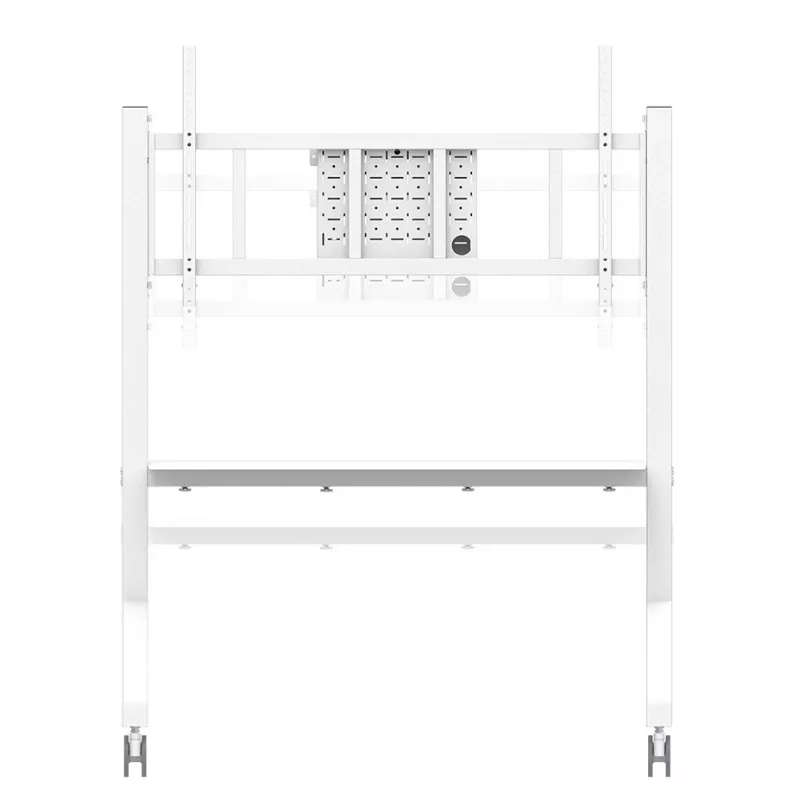 Neomounts MOVE Go XL FL50-575WH1 TV Trolley, 65-110 inch, max 125 kg, VESA 100x100-1100x600, Height Adjustable 129-139 cm, Lockable, Fast Install, TÜV Certified, White