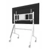 Neomounts MOVE Go XL FL50-575WH1 TV Trolley, 65-110 inch, max 125 kg, VESA 100x100-1100x600, Height Adjustable 129-139 cm, Lockable, Fast Install, TÜV Certified, White