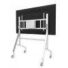 Neomounts MOVE Go XL FL50-575WH1 TV Trolley, 65-110 inch, max 125 kg, VESA 100x100-1100x600, Height Adjustable 129-139 cm, Lockable, Fast Install, TÜV Certified, White