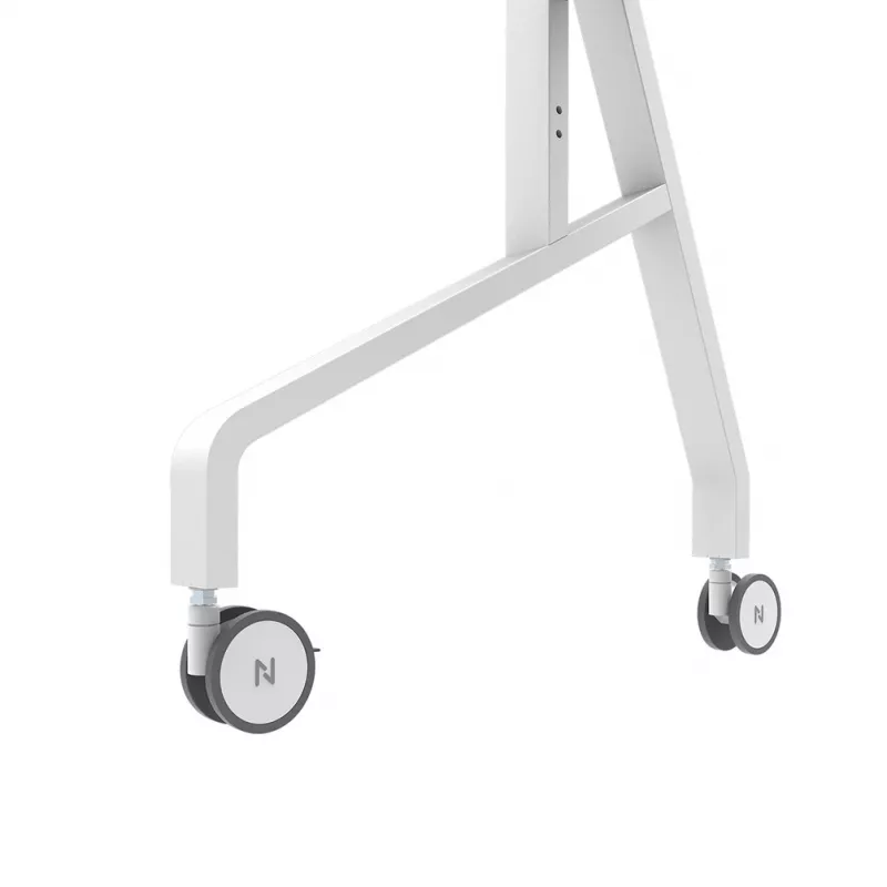 Neomounts MOVE Go XL FL50-575WH1 TV Trolley, 65-110 inch, max 125 kg, VESA 100x100-1100x600, Height Adjustable 129-139 cm, Lockable, Fast Install, TÜV Certified, White