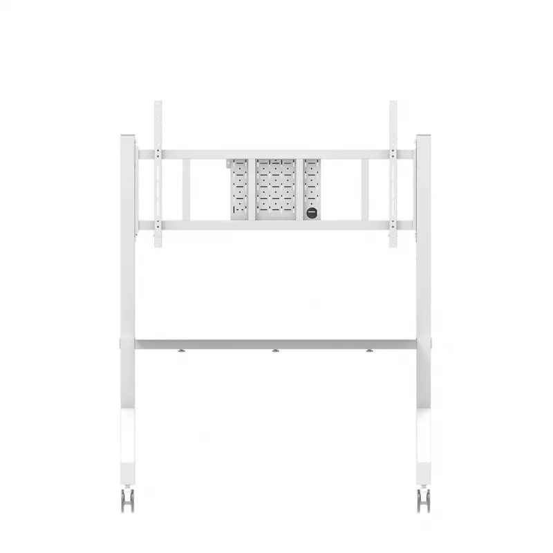 Neomounts MOVE Go XL FL50-575WH1 TV Trolley, 65-110 inch, max 125 kg, VESA 100x100-1100x600, Height Adjustable 129-139 cm, Lockable, Fast Install, TÜV Certified, White