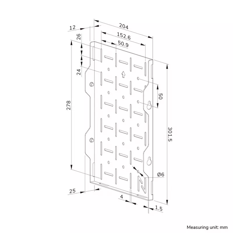 Neomounts AWL05-750BL AV hardware rack - universal, AV rack, Wall, 10 kg, Black, Steel, 204 mm