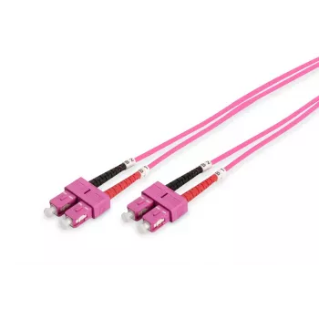 DIGITUS Fiber Optic Patch Cord, SC to SC Multimode OM4 - 50/125 µ, Duplex, color RAL4003 Length 3m
