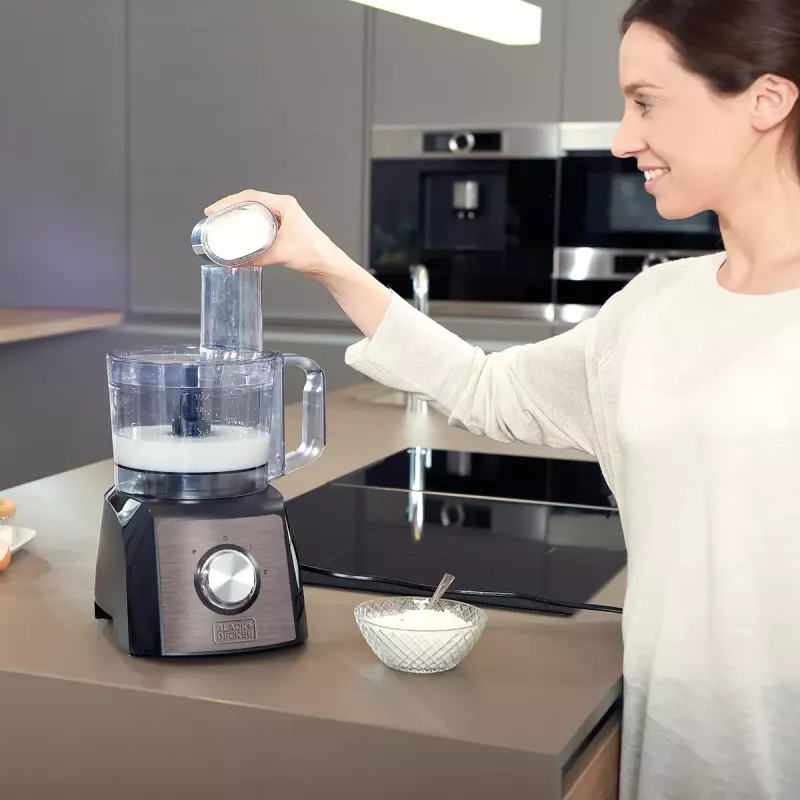 Food processor Black & Decker BXFPA1200E — 1200 W, 1.5 L bowl, 2 speeds, pulse, stainless steel housing