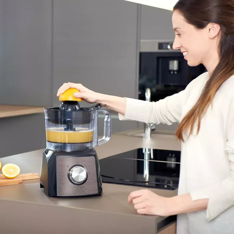 Food processor Black & Decker BXFPA1200E — 1200 W, 1.5 L bowl, 2 speeds, pulse, stainless steel housing