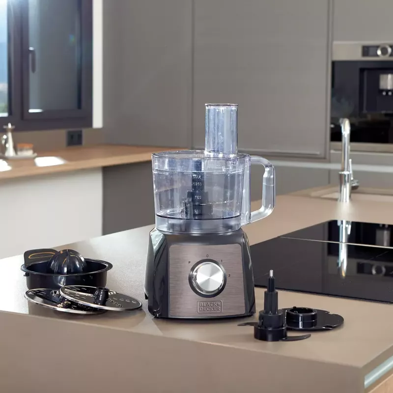 Food processor Black & Decker BXFPA1200E — 1200 W, 1.5 L bowl, 2 speeds, pulse, stainless steel housing