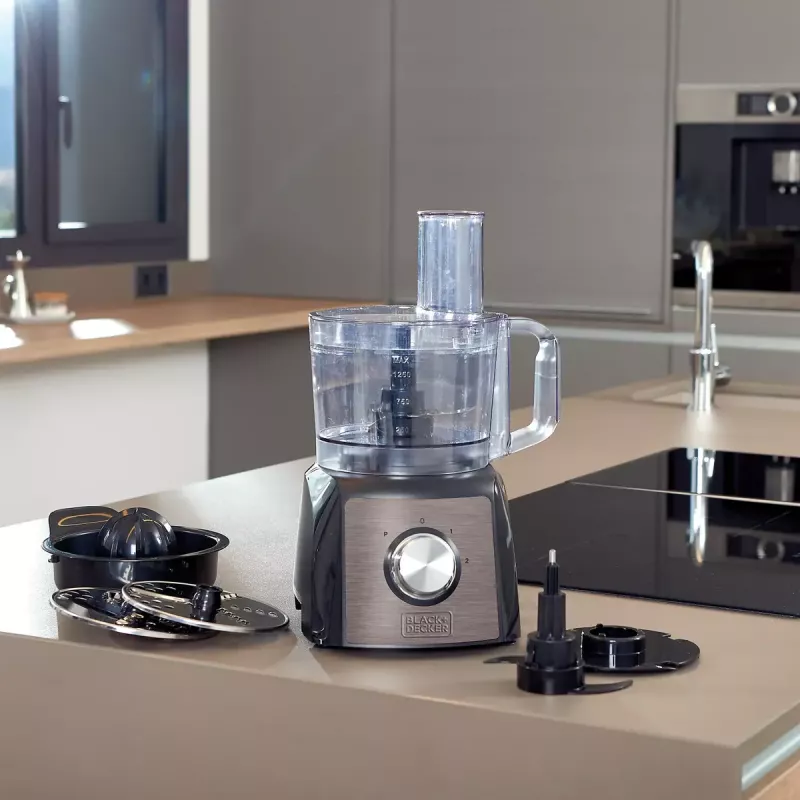 Food processor Black & Decker BXFPA1200E — 1200 W, 1.5 L bowl, 2 speeds, pulse, stainless steel housing