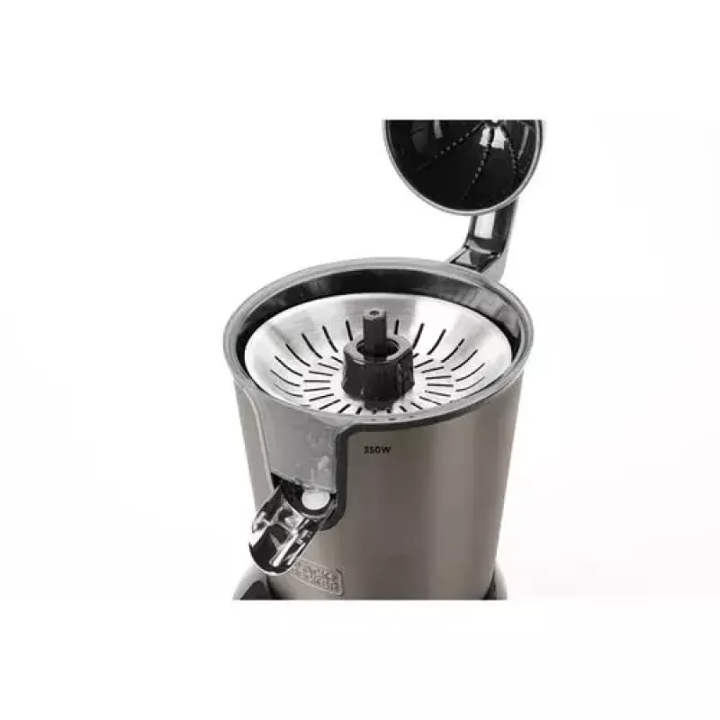 Centrifugal juicer Black & Decker BXCJ350E — 350 W, 0.65 L juice container, stainless steel/black, adjustable pulp control
