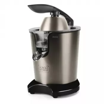 Centrifugal juicer Black & Decker BXCJ350E — 350 W, 0.65 L juice container, stainless steel/black, adjustable pulp control
