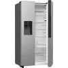 Gorenje Side by side NRR9185ESXL BK065B, Freestanding, American door, Grey, LED, Steel, Glass