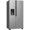 Gorenje Side by side NRR9185ESXL BK065B, Freestanding, American door, Grey, LED, Steel, Glass
