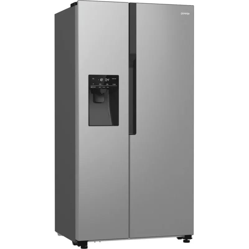 Gorenje Side by side NRR9185ESXL BK065B, Freestanding, American door, Grey, LED, Steel, Glass
