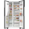 Gorenje Side by side NRR9185ESXL BK065B, Freestanding, American door, Grey, LED, Steel, Glass