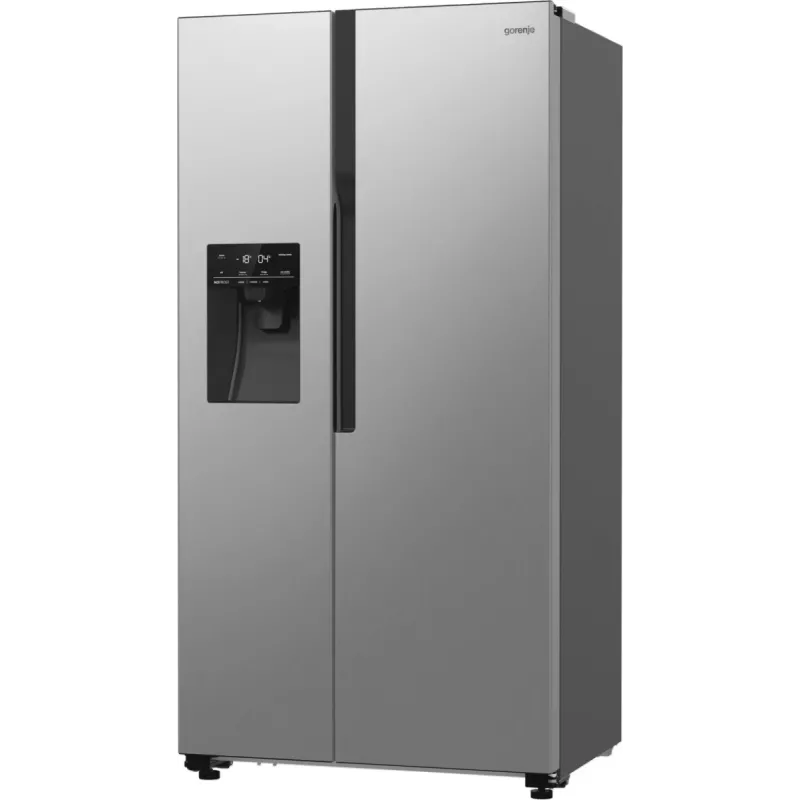 Gorenje Side by side NRR9185ESXL BK065B, Freestanding, American door, Grey, LED, Steel, Glass