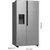 Gorenje Side by side NRR9185ESXL BK065B, Freestanding, American door, Grey, LED, Steel, Glass