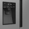 Gorenje Side by side NRR9185ESXL BK065B, Freestanding, American door, Grey, LED, Steel, Glass